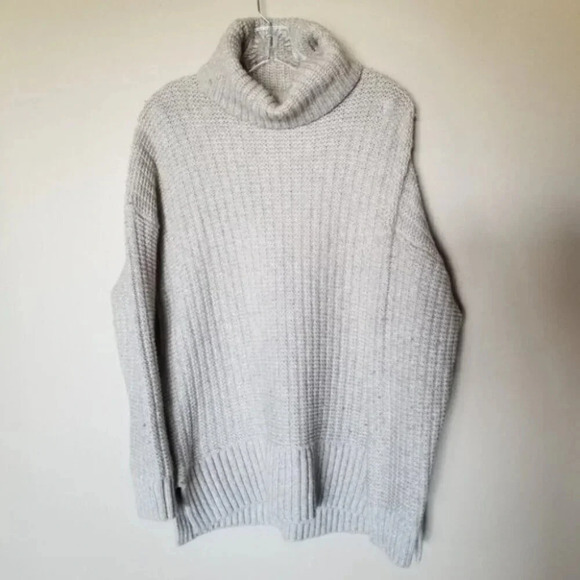 Madewell Merino Wool Ribbed Turtleneck Tunic Sweater  L - Picture 13 of 13